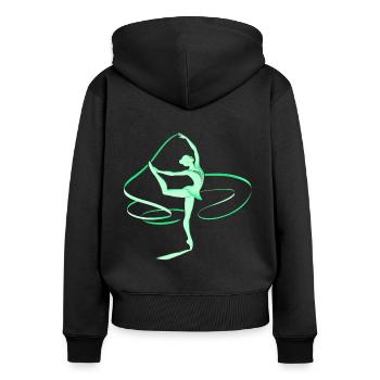 Dance - Frauen Premium Bio Zip Hoodie - Schwarz - Hinten - Julia (174cm)