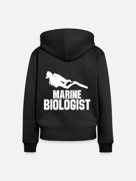 Meeresbiologie - Frauen Premium Bio Zip Hoodie - Schwarz