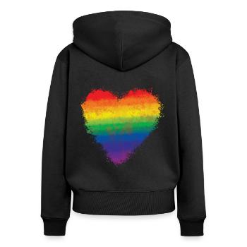 Pride Rainbow, LGBTQ, Lgbt Lesbische Gay Pride Geschenk - Frauen Premium Bio Zip Hoodie - Schwarz - Hinten - Julia (174cm)