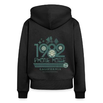 E.T. The Extra-Terrestrial Phone Home California - Women's Premium Organic Zip Hoodie - black - Back - Julia (174cm)
