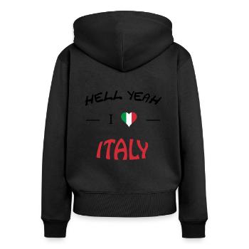 I love Italy - Frauen Premium Bio Zip Hoodie - Schwarz - Hinten - Julia (174cm)