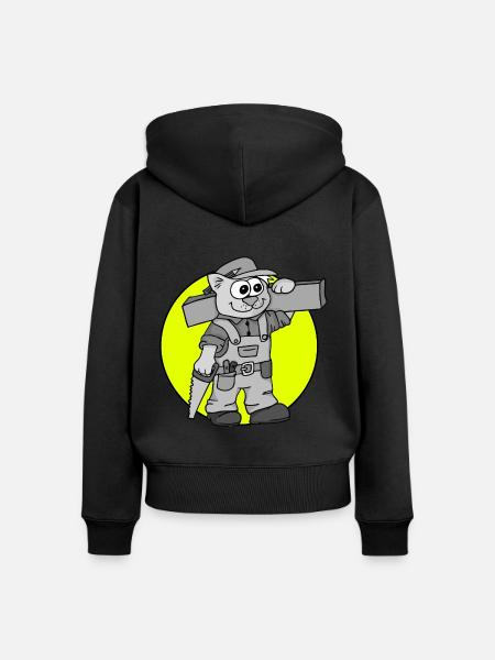 Beruf Schreiner Retro - Frauen Premium Bio Zip Hoodie - Schwarz