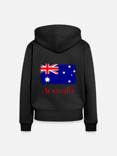 Australien Nationalflagge Australia - Frauen Premium Bio Zip Hoodie - Schwarz