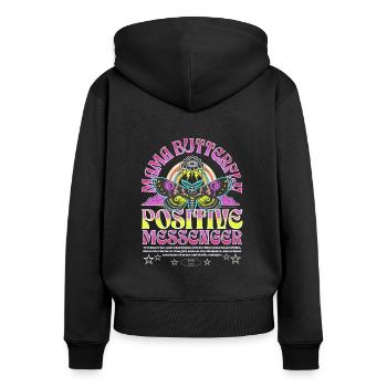 Mom Butterfly Positive - Women's Premium Organic Zip Hoodie - black - Back - Julia (174cm)