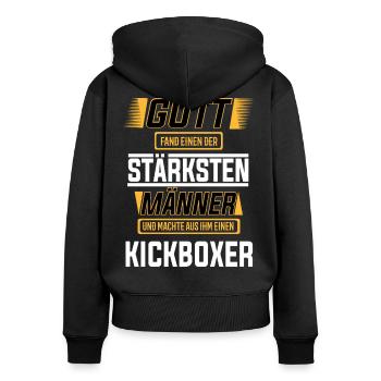 Kickboxer einer der stärksten Männer der Welt - Frauen Premium Bio Zip Hoodie - Schwarz - Hinten - Julia (174cm)