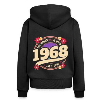 Woman 1968 The Legend 55 Years Anniversary - Women's Premium Organic Zip Hoodie - black - Back - Julia (174cm)