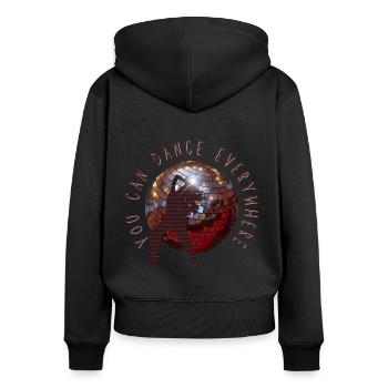 You can dance everywhere Dancing Disco Ball - Women's Premium Organic Zip Hoodie - black - Back - Julia (174cm)