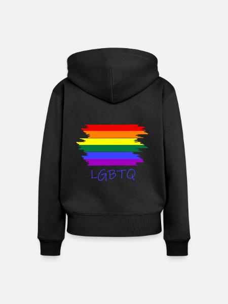 lgbtq - Frauen Premium Bio Zip Hoodie - Schwarz