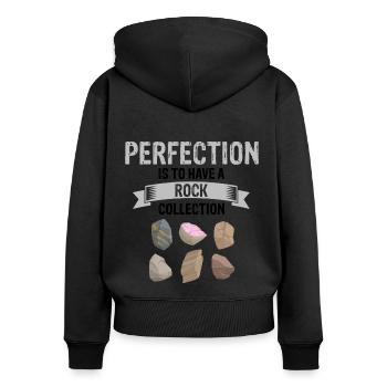 Collecteurs minéraux et ventilateur de minéraux de minerais - Sweat à capuche zippé Premium bio Femme - noir - Dos - Julia (174cm)