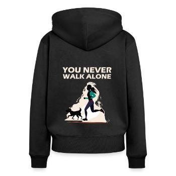 Chien Ne marche jamais seul pâturage Amoureux des chiens - Sweat à capuche zippé Premium bio Femme - noir - Dos - Julia (174cm)