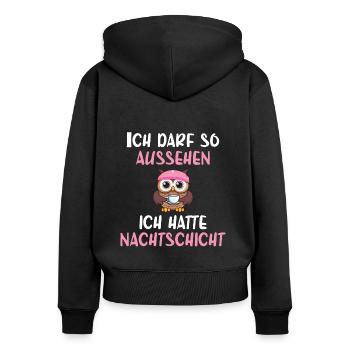 Krankenschwester Pflege Arzthelferin Pflegerin - Frauen Premium Bio Zip Hoodie - Schwarz - Hinten - Julia (174cm)