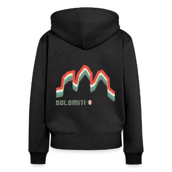 Dolomiti Tre Cime di Lavaredo E5 Südtirol Italien - Frauen Premium Bio Zip Hoodie - Schwarz - Hinten - Julia (174cm)