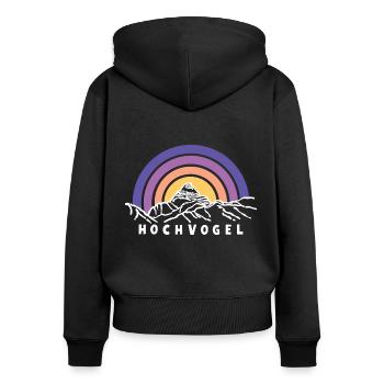 Hochvogel Berg Allgäu Bavière Randonnée Souvenir - Sweat à capuche zippé Premium bio Femme - noir - Dos - Julia (174cm)