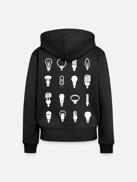 Glühbirnen Arten - Frauen Premium Bio Zip Hoodie - Schwarz