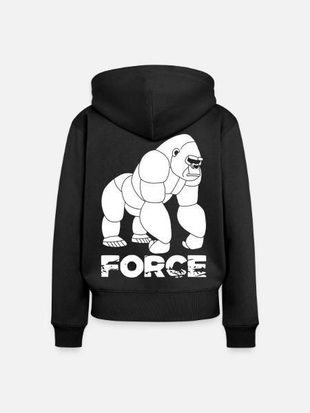 Leise Stärke - Frauen Premium Bio Zip Hoodie - Schwarz