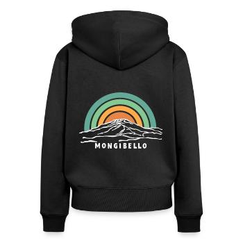 Etna Mongibello Ätna Berg Sizilien Vulkan Souvenir - Frauen Premium Bio Zip Hoodie - Schwarz - Hinten - Julia (174cm)