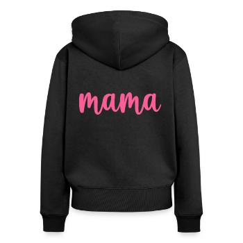 Maman meilleure maman - Sweat à capuche zippé Premium bio Femme - noir - Dos - Julia (174cm)