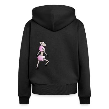 Shuffle Dance Sheep - Women's Premium Organic Zip Hoodie - black - Back - Julia (174cm)
