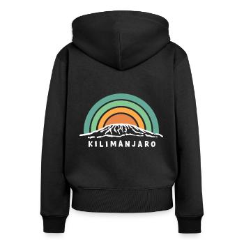 Kilimandjaro Kilimandjaro Kenya Tanzanie Souvenir - Sweat à capuche zippé Premium bio Femme - noir - Dos - Julia (174cm)