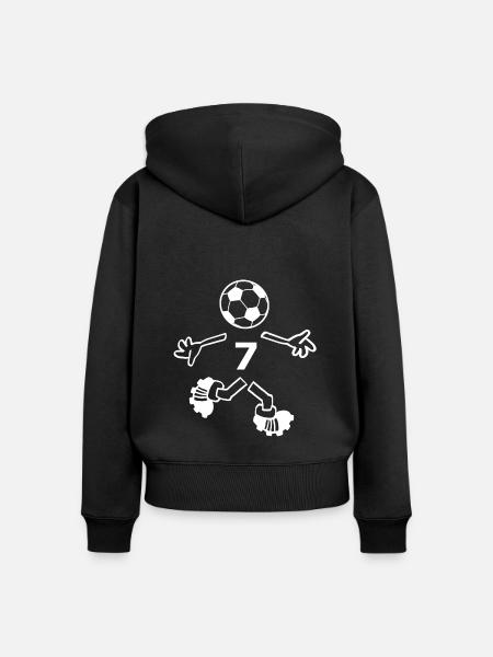 Die Nummer Sieben - Frauen Premium Bio Zip Hoodie - Schwarz