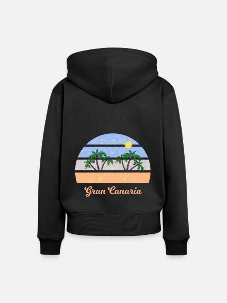 Urlaub in Gran Canaraia - Frauen Premium Bio Zip Hoodie - Schwarz