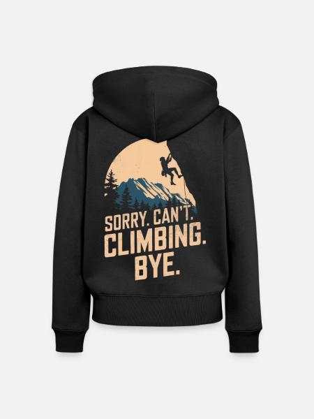 Klettern Freeclimbing felsklettern Spruch - Frauen Premium Bio Zip Hoodie - Schwarz