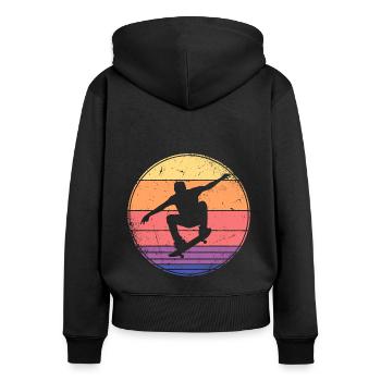 Skateboarding Stunt Skater Tricks Skateboard - Frauen Premium Bio Zip Hoodie - Schwarz - Hinten - Julia (174cm)