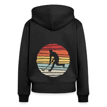 Floorball Floorball Player Floorball Player - Women's Premium Organic Zip Hoodie - black - Back - Julia (174cm)