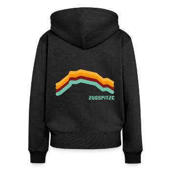Zugspitze 2962 Garmisch Partenkirchen Bayern Retro - Frauen Premium Bio Zip Hoodie - Schwarz - Hinten - Julia (174cm)