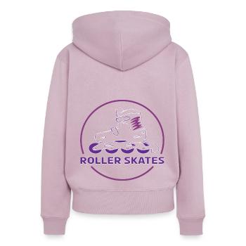 Rollerblades Rollschuhe Inlineskater - Frauen Premium Bio Zip Hoodie - Altrosa - Hinten - Julia (174cm)