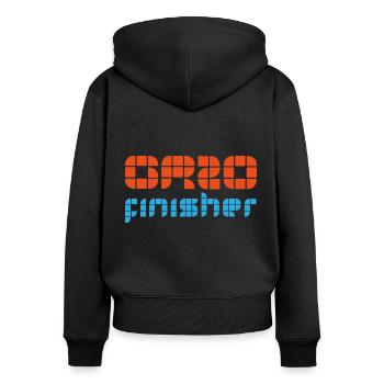Corsica GR20 finisher Long-distance hiking trail Pilgrim Hiking - Women's Premium Organic Zip Hoodie - black - Back - Julia (174cm)
