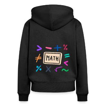 Mathe Symbole für Schüler und Eltern - Frauen Premium Bio Zip Hoodie - Schwarz - Hinten - Julia (174cm)