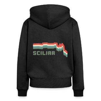 Sciliar 2563 Dolomiti Sciliar Dolomites Tyrol du Sud - Sweat à capuche zippé Premium bio Femme - noir - Dos - Julia (174cm)