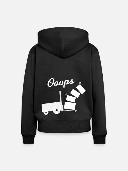 Shit happens - Frauen Premium Bio Zip Hoodie - Schwarz