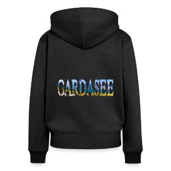 Lake Garda Italy - Women's Premium Organic Zip Hoodie - black - Back - Julia (174cm)