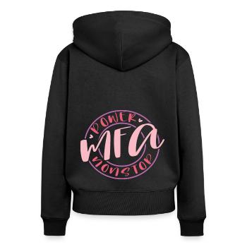 Assistant médical MFA Power - Sweat à capuche zippé Premium bio Femme - noir - Dos - Julia (174cm)