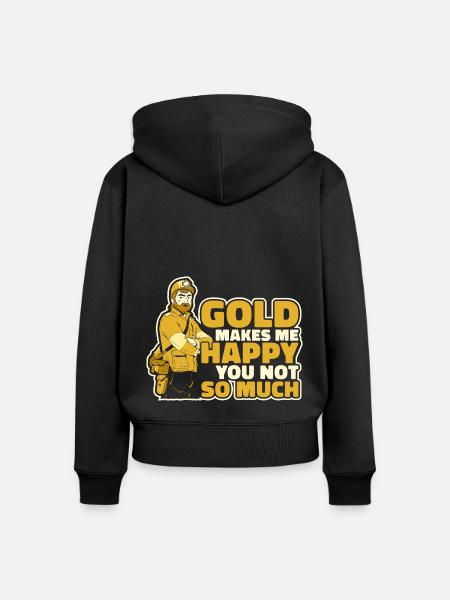 Goldbergbau Goldmine - Frauen Premium Bio Zip Hoodie - Schwarz