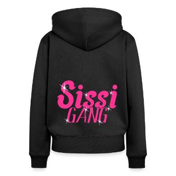 Schwestern Partnerlook - Sissi Gang - Schwestern - Frauen Premium Bio Zip Hoodie - Schwarz - Hinten - Julia (174cm)