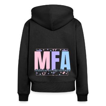 MFA Assistant médical polyvalent - Sweat à capuche zippé Premium bio Femme - noir - Dos - Julia (174cm)