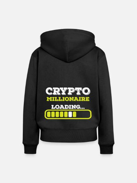 Krypto Bitcoin Bitcoins Crypto Blockchain - Frauen Premium Bio Zip Hoodie - Schwarz
