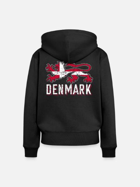 Dänemark - Frauen Premium Bio Zip Hoodie - Schwarz