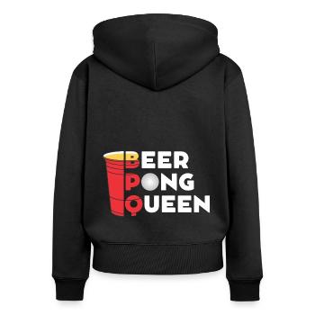 Reine Beerpong - Sweat à capuche zippé Premium bio Femme - noir - Dos - Julia (174cm)