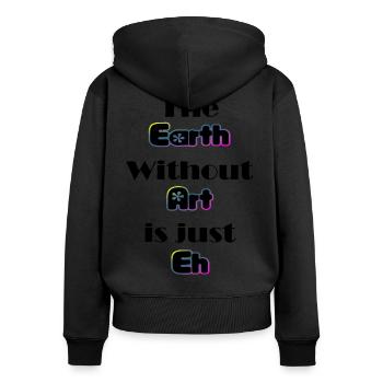 Earth without art - Women's Premium Organic Zip Hoodie - black - Back - Julia (174cm)