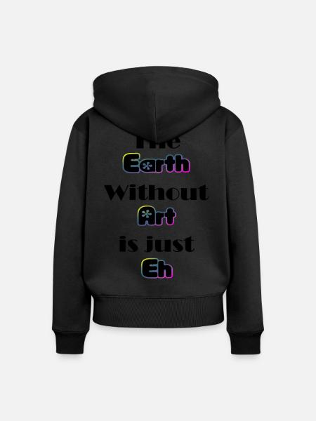 Erde ohne Kunst - Frauen Premium Bio Zip Hoodie - Schwarz