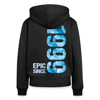 Epic depuis 1999 Année Anniversaire - Sweat à capuche zippé Premium bio Femme - noir - Dos - Julia (174cm)