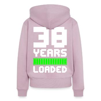 38 Years Loaded 38. Geburtstag - Frauen Premium Bio Zip Hoodie - Altrosa - Hinten - Julia (174cm)