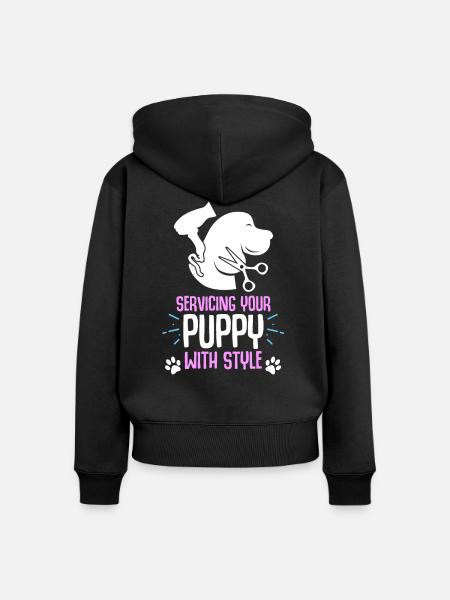 Hunde Styling Hunde Friseure - Frauen Premium Bio Zip Hoodie - Schwarz