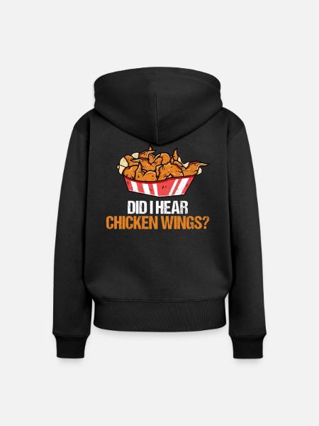 Chicken Wings Spruch Hähnchen - Frauen Premium Bio Zip Hoodie - Schwarz