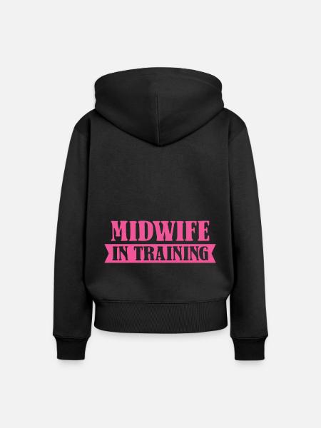 Hebamme Geburtshelfer - Frauen Premium Bio Zip Hoodie - Schwarz