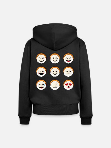 Sushi emotions - Frauen Premium Bio Zip Hoodie - Schwarz
